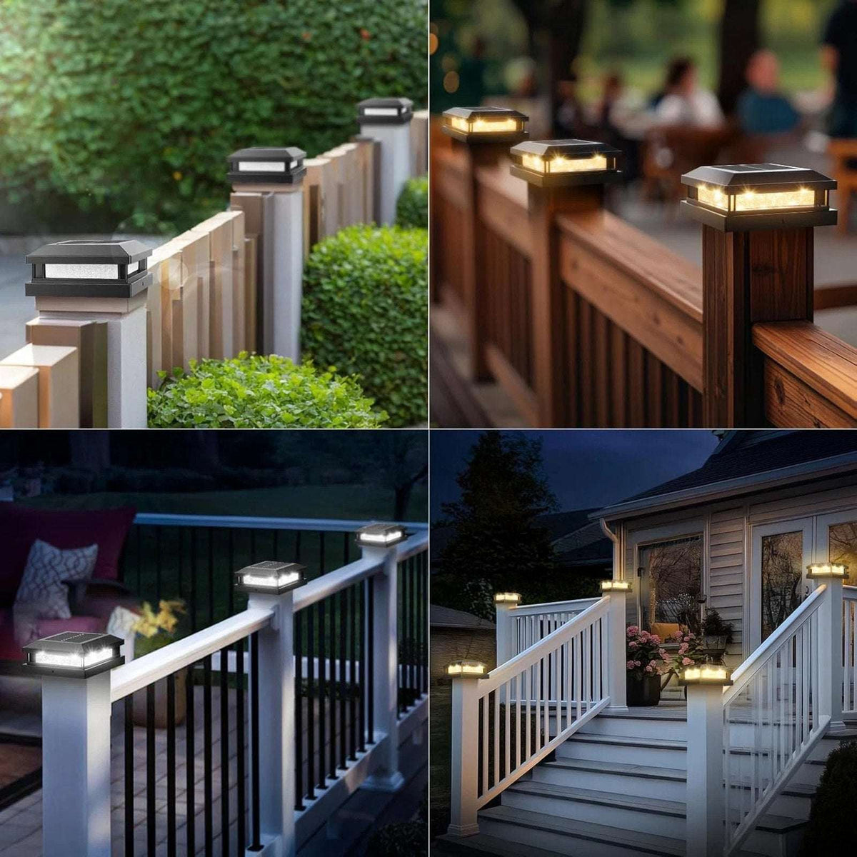 Solar Post Cap Lights Outdoor 12 Pack 3.5x3.5 4X4 4.5X4.5 5X5 Vinyl/Wooden Posts