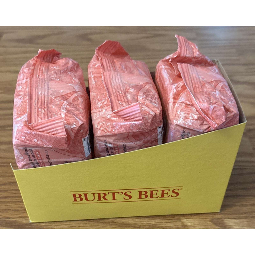3 Packs Burt's Bees Facial Cleansing Towelettes Pink Grapefruit 90 Total Wipes