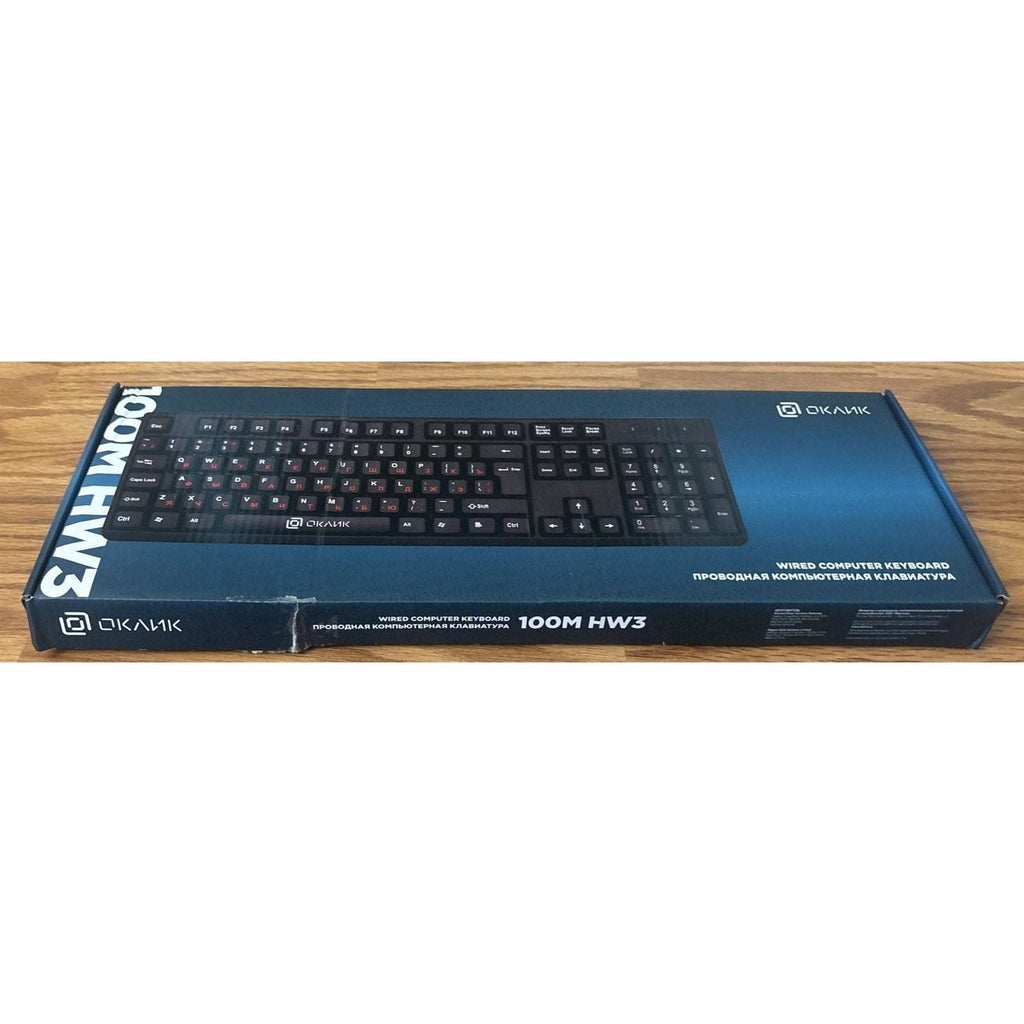 Oklick 100M HW3 USB Wired Keyboard 104-Key Number Pad Bilingual Russian English