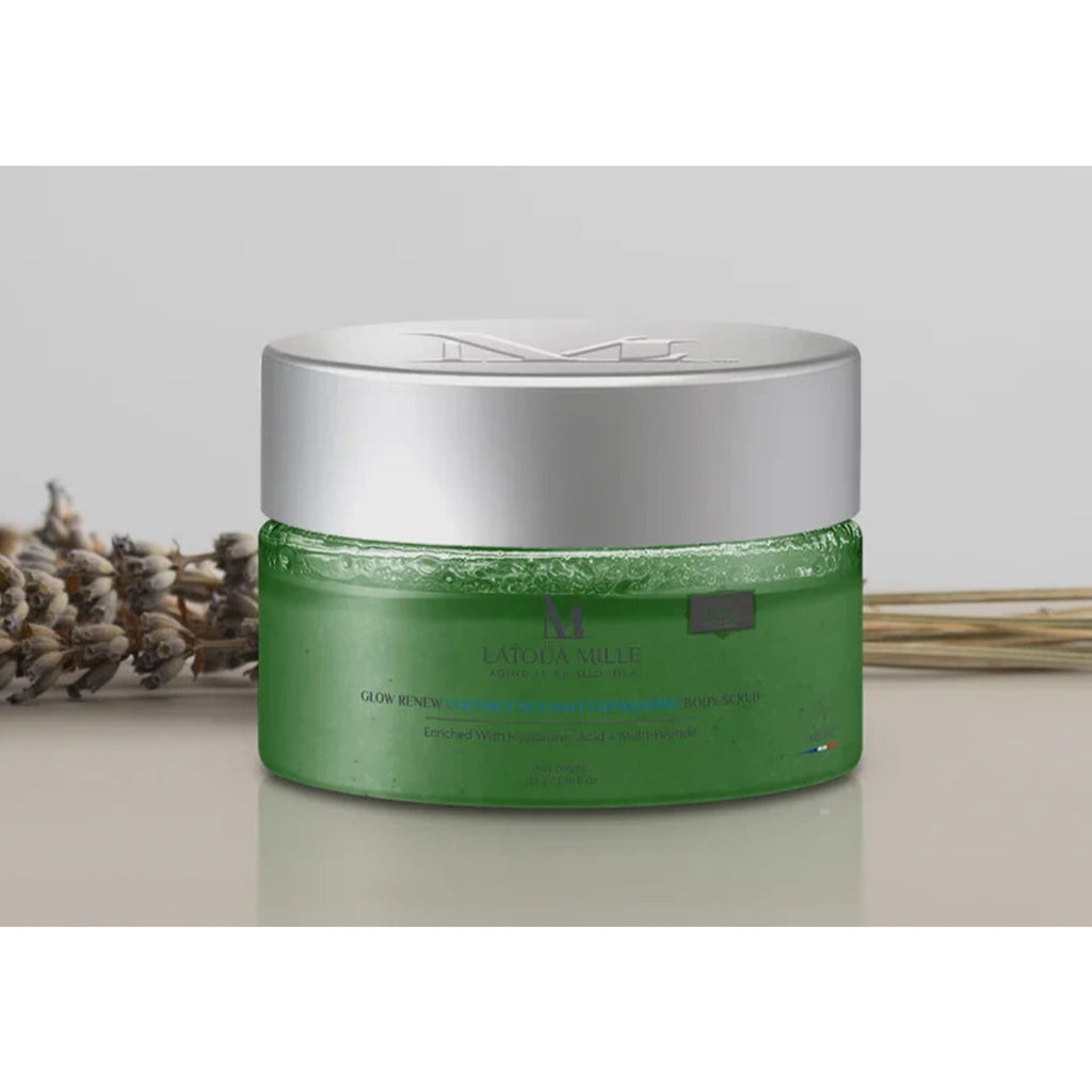 Latoua Mille Glow Renew Coconut Sea Salt Body Scrub Hyaluronic + Multi Peptide