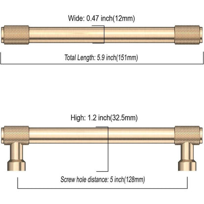 AsidRama Champagne Gold 9 Pack Cabinet / Drawer Pull 5" Hole to Hole Center