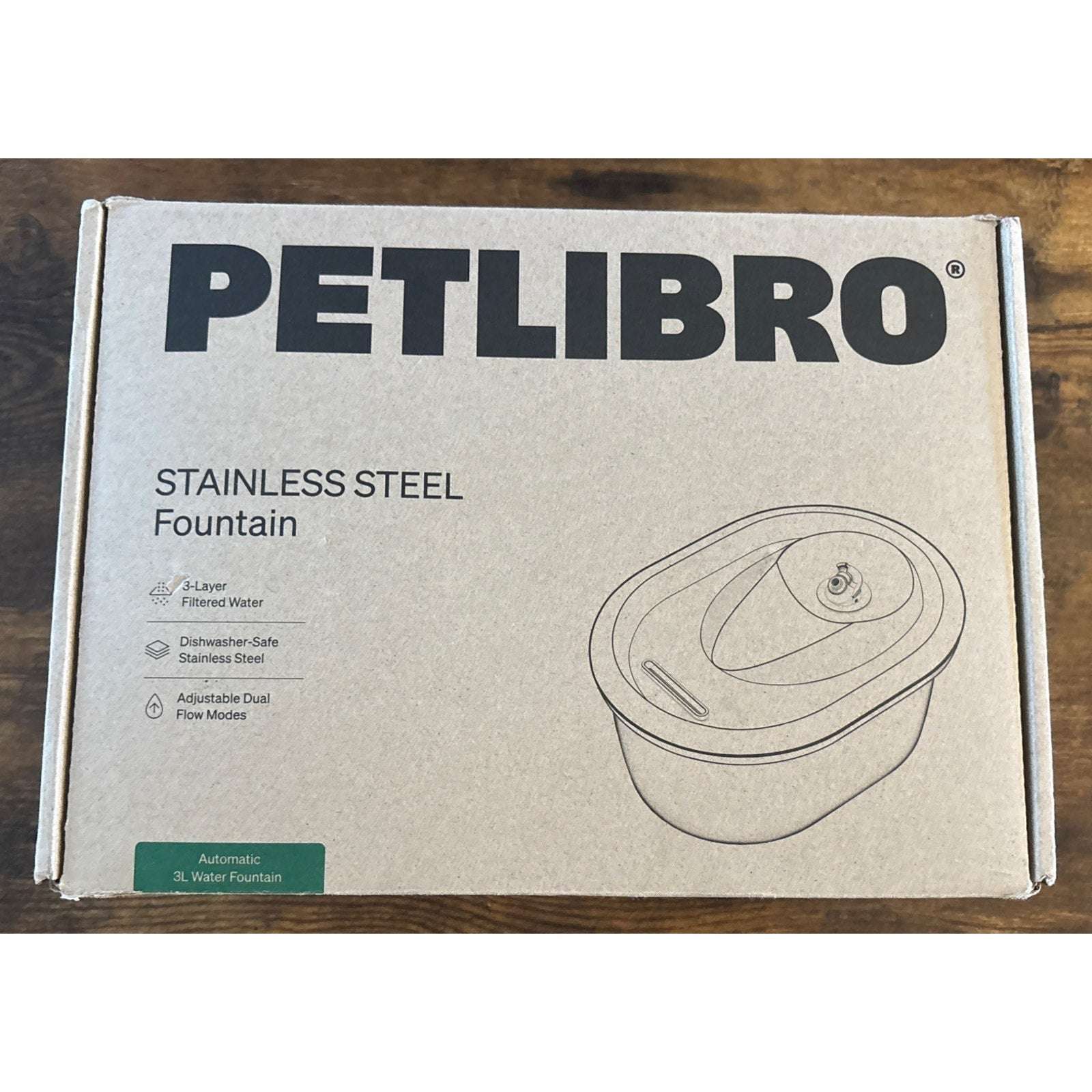 PETLIBRO 101oz/3L Stainless Steel Cat Automatic Water Fountain + Filters Dog Pet