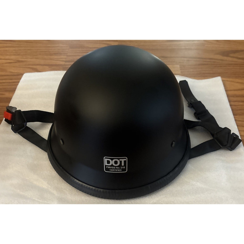 German Style Motorcycle Half Helmet Open Face Retro XL Matte Black DOT Approved