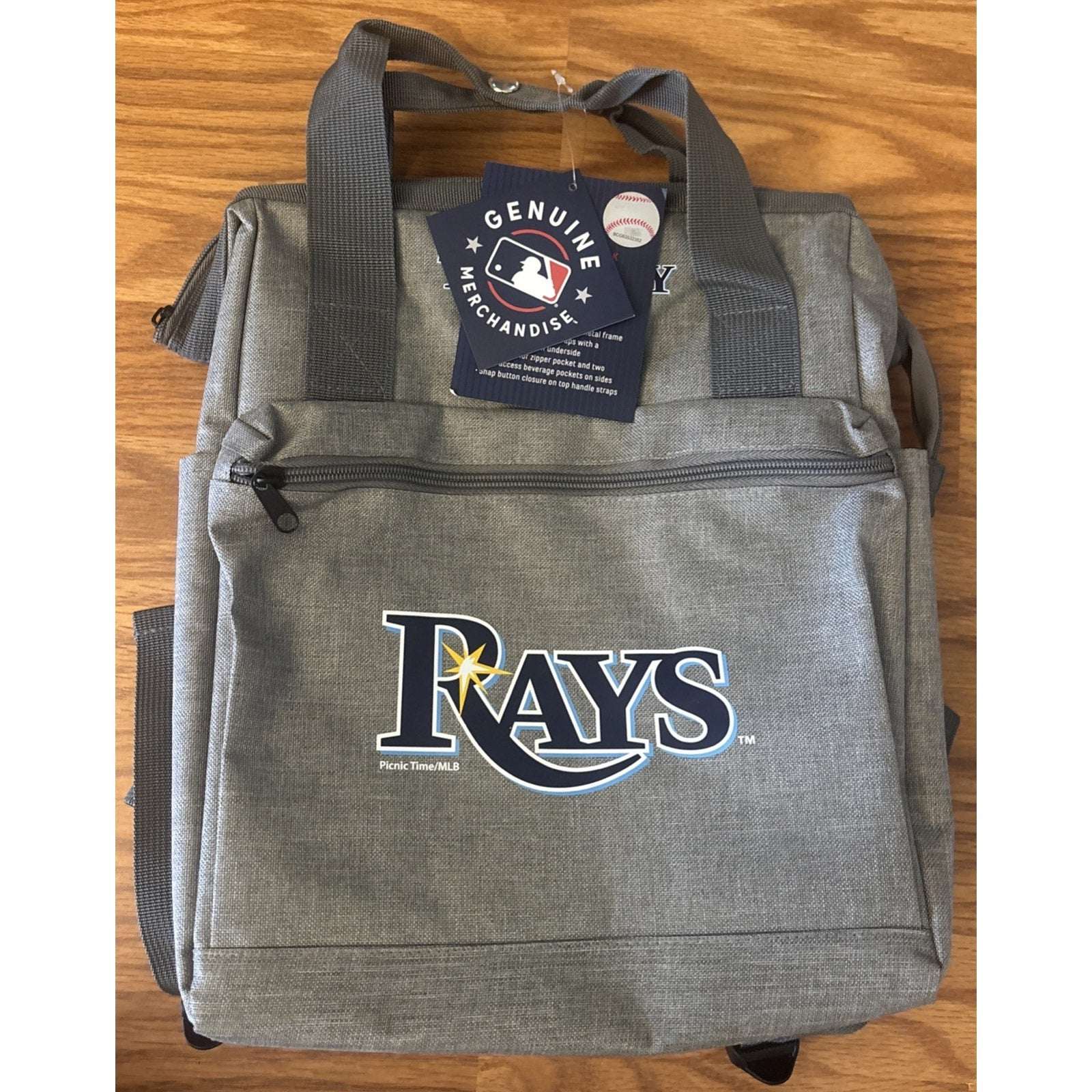 Tampa Bay Rays ONIVA MLB Insulated Cooler Backpack Gray w/ Blue Logo Picnic Bag