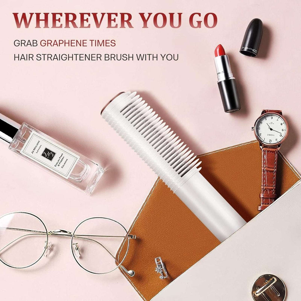 Graphene Times Hair Straightening Brush Auto-Off, Anti-Scald, Fast Heating Comb