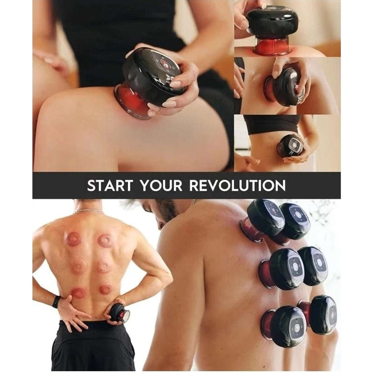 REVO Smart Cup The Original 4-in-1 Red Light Cupping Therapy Massager w Heat NEW