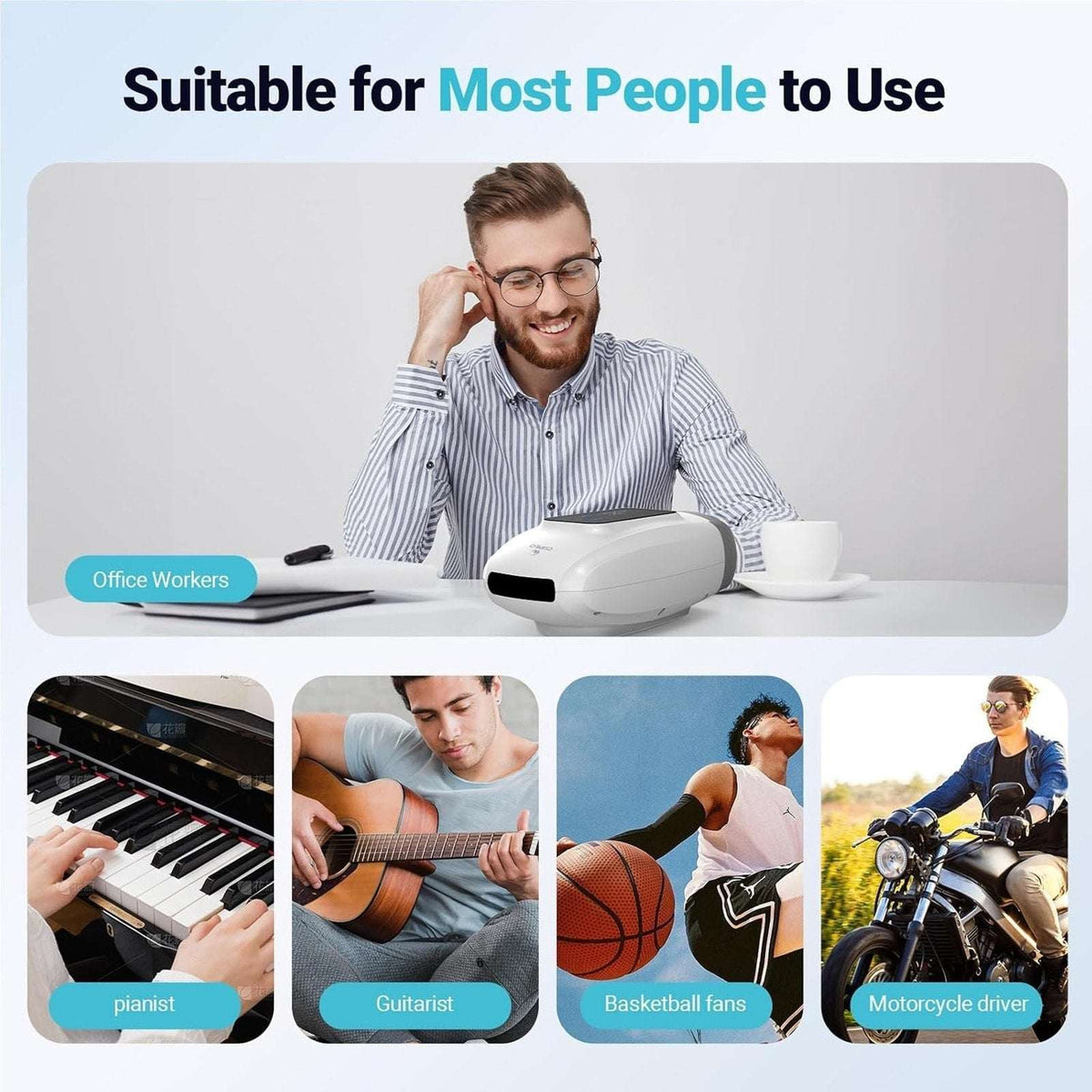 Hand Massager w/ Heat & Compression 6 Level Compression 6 Mode w/ Pressure Point