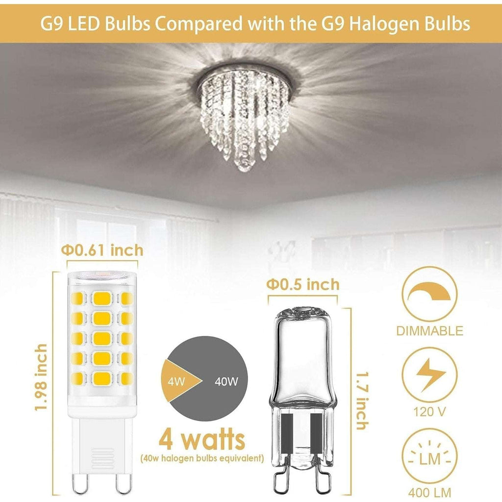 4W - 40W Equivalent T4 G9 Dimmable LED Light Bulb 4000K Natural Daylight 24-Pk