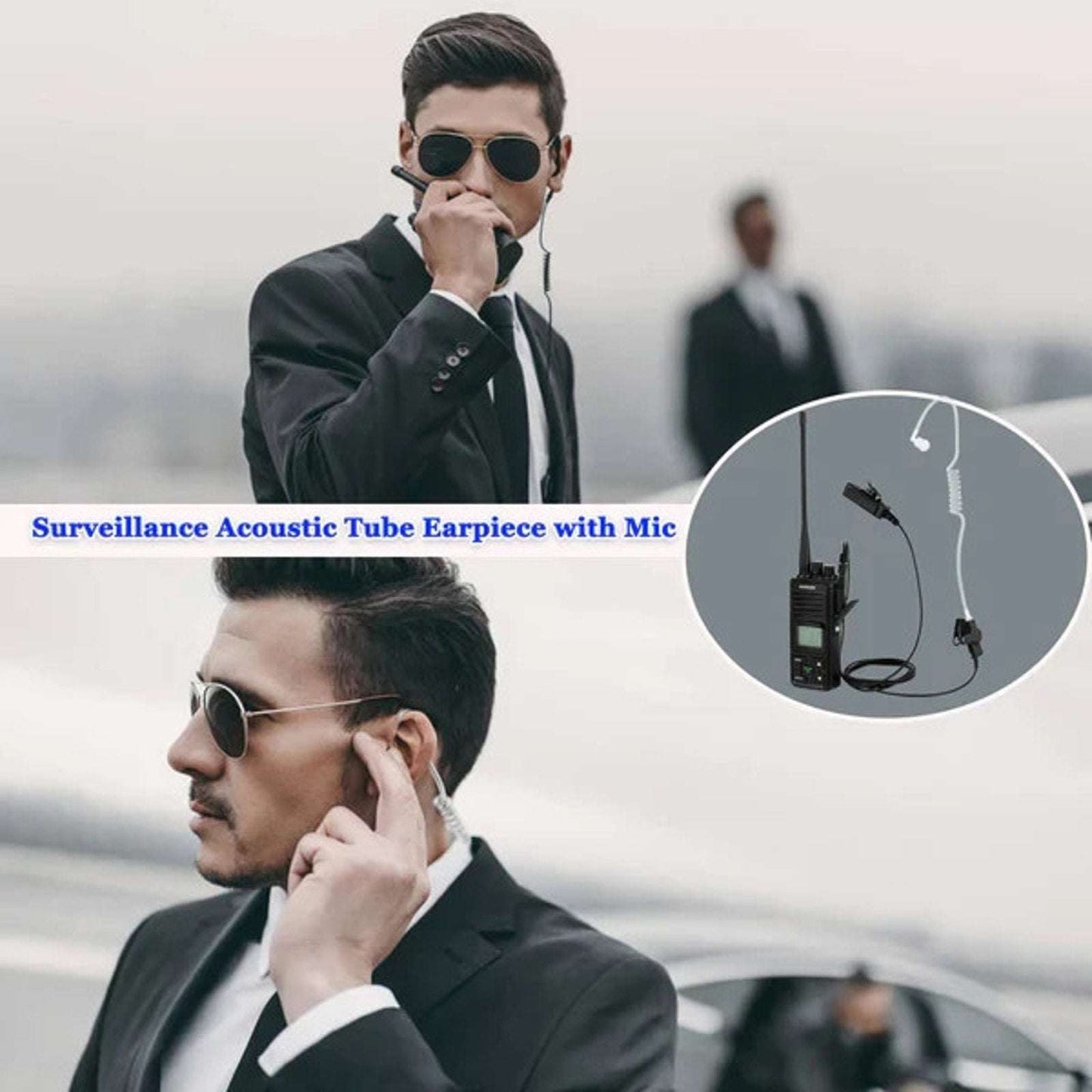 6 SAMCOM 2 Pin Hands-Free 2-Way Radio Earpiece w/ Mic For FPCN30A FPCN10A Radios