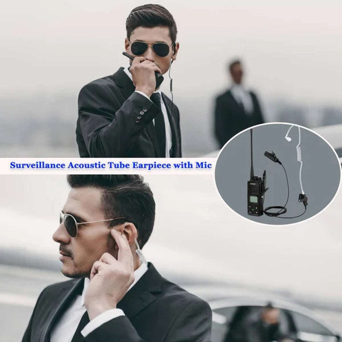 6 SAMCOM 2 Pin Hands-Free 2-Way Radio Earpiece w/ Mic For FPCN30A FPCN10A Radios