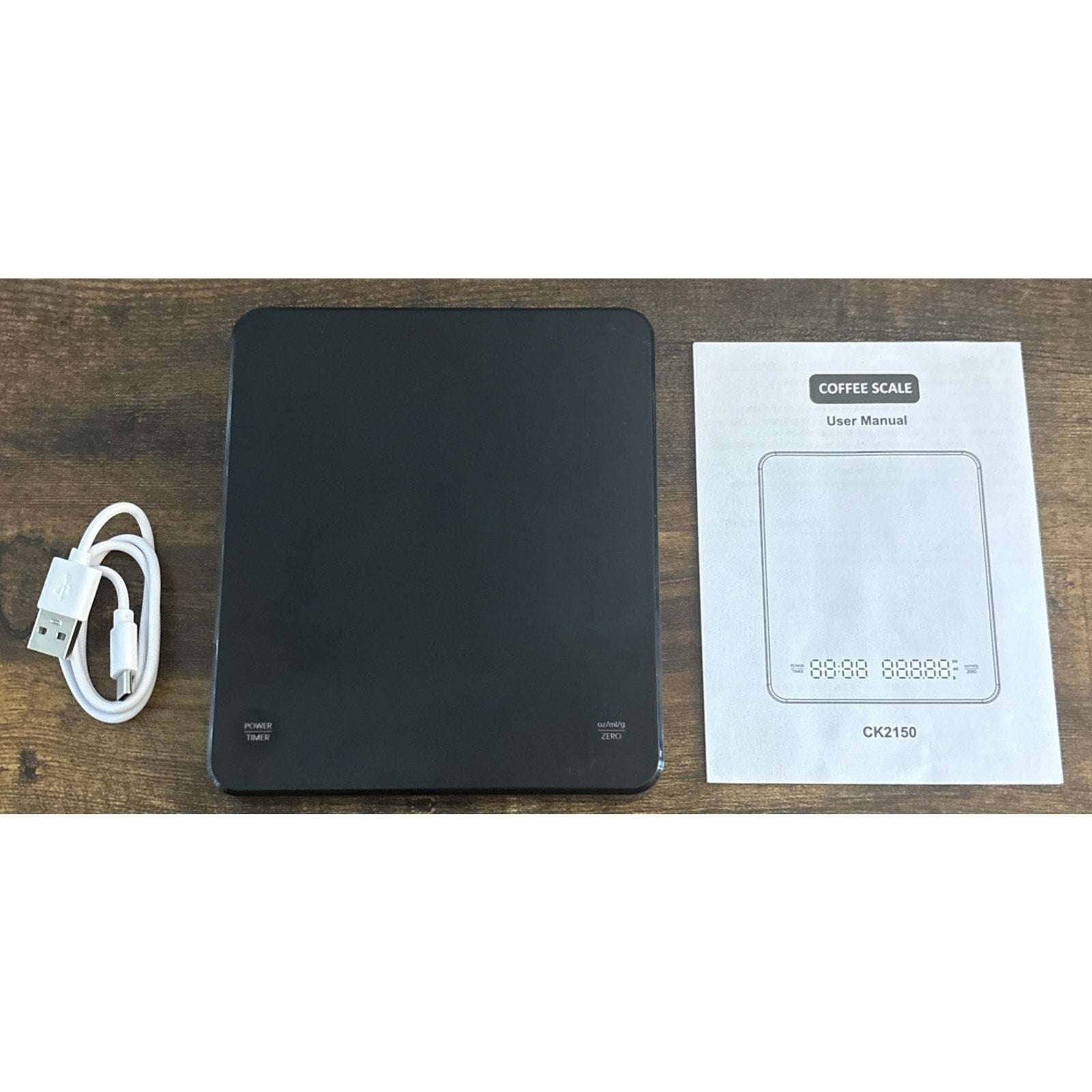 Digital Coffee Scale w/ Timer LED Display High Precision Rechargeable Portable