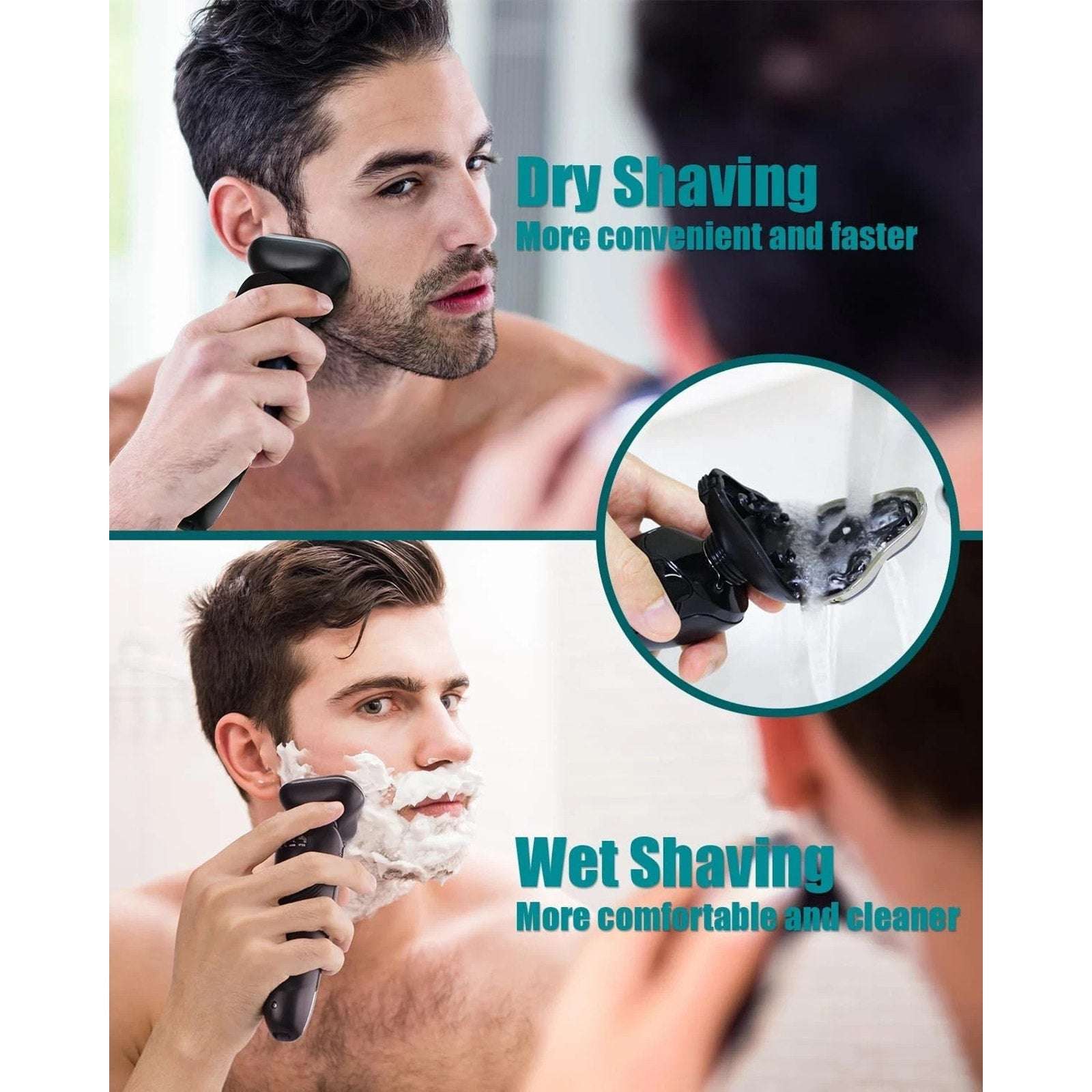 3-in-1 Wet/Dry Electric Shaver Waterproof Rechargeable Nose & Hair Trimmer