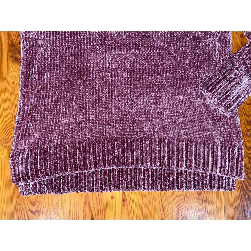ORVIS V-Neck Pink Super Soft Chenille Long Sleeve Sweater Sz M (Medum)