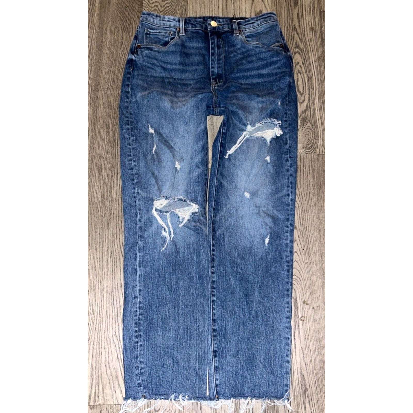 BLANK NYC The Howard Mid Rise Ripped Loose Jeans in LIFE ROLLS ON Size 29