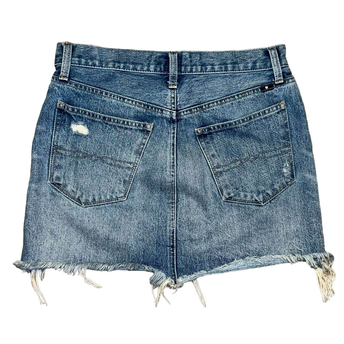 Lucky Brand Old Favorite Mini Distressed Frayed Denim Jean Skirt Size 2 / 26