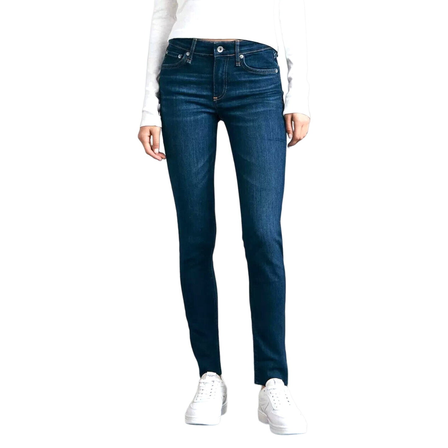 RAG & BONE 10 Inch High Rise Skinny Leg in Astor Blue Jeans Size 25