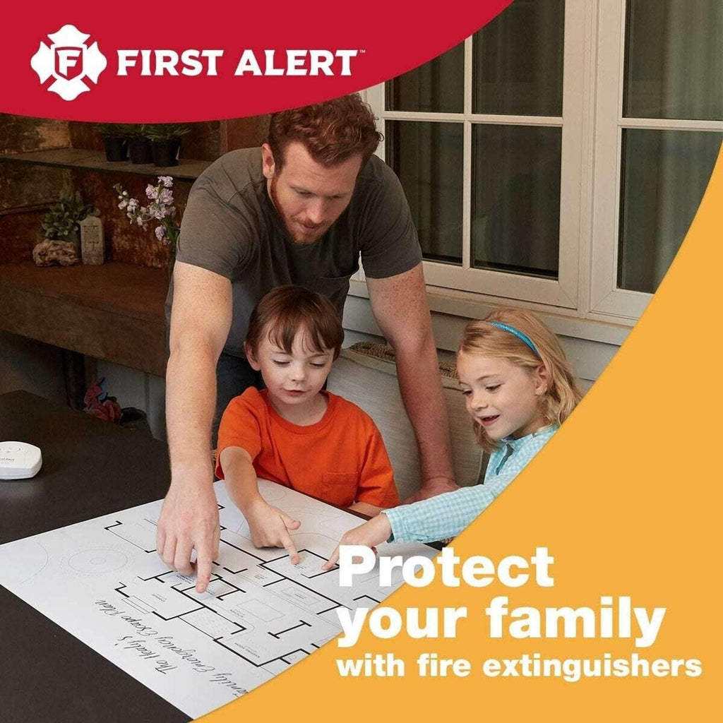 First Alert Rechargeable Residential Home Fire Extinguisher UL Rated 1-A:10-B:C