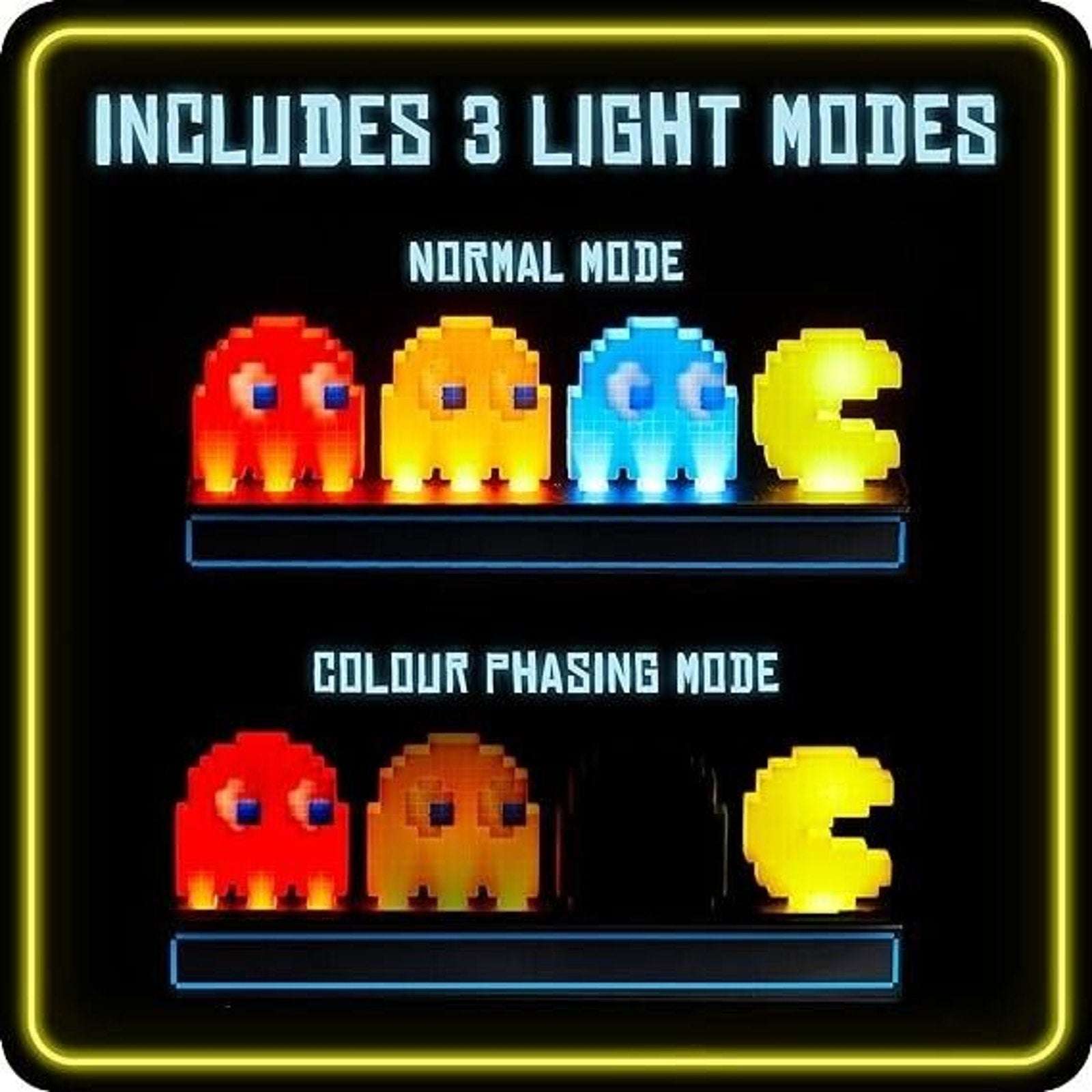 Pac-Man and Ghost Light Lamp 3 Modes - Music Reactive - Video Game Collectable