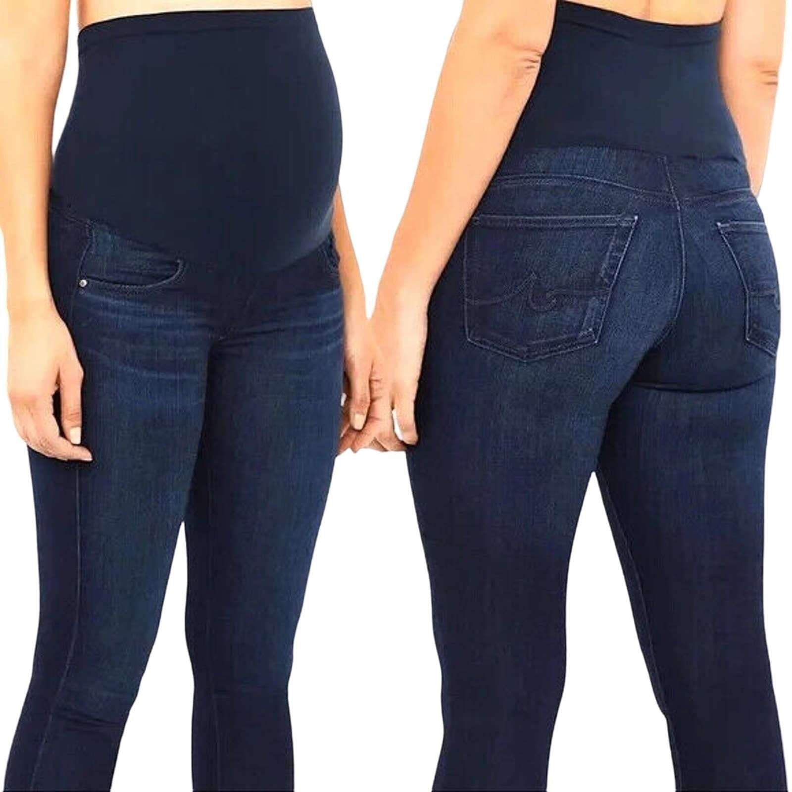 AG ADRIANO GOLDSCMIED Maternity Belly Panel Skinny Jeans Sz 24 R Maternity LN!