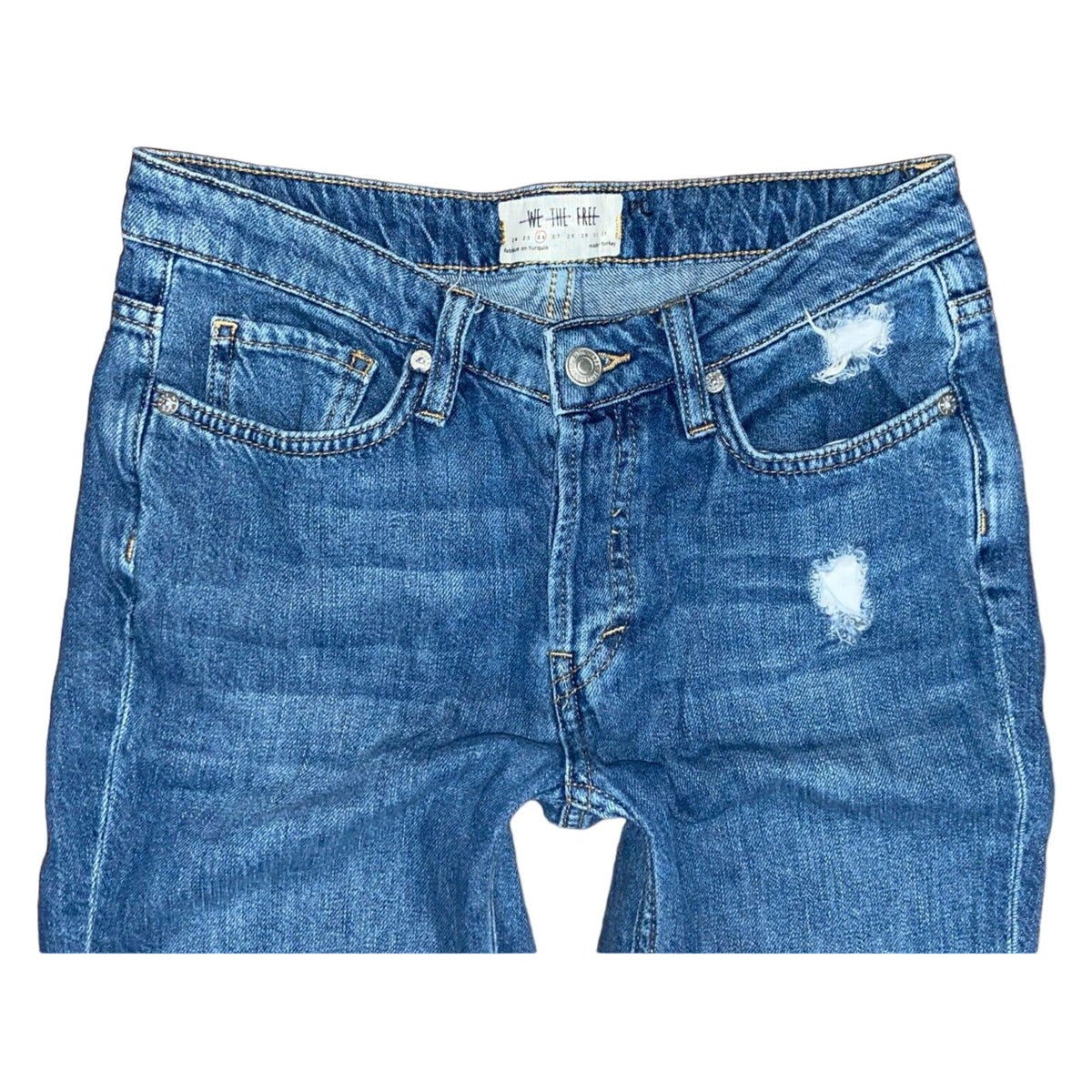 WE THE FREE Jeans Size 26 Super Flare RELAXED HERITAGE Ripped, Button Fly