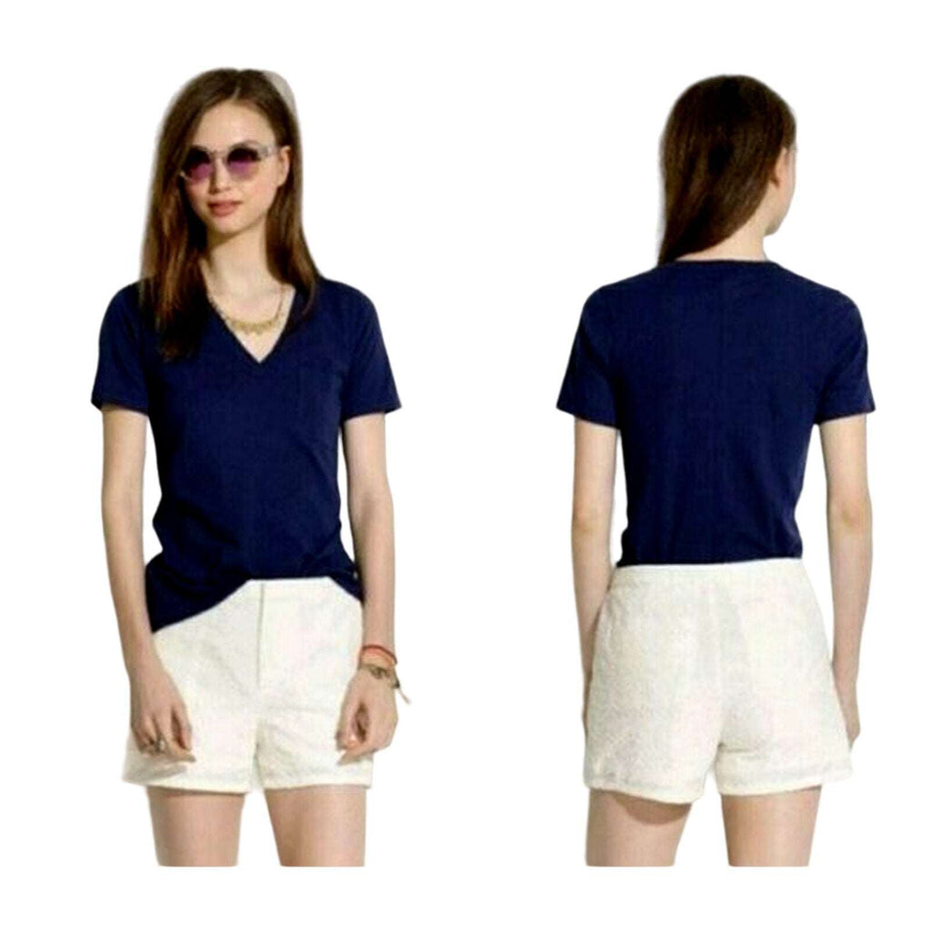MADEWELL Thompson White Embriordered Soft Chino Shorts Size 6