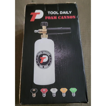 Tool Daily Foam Cannon 1/4" Quick Connector 1 L, 5 Pressure Washer Nozzle Tip `