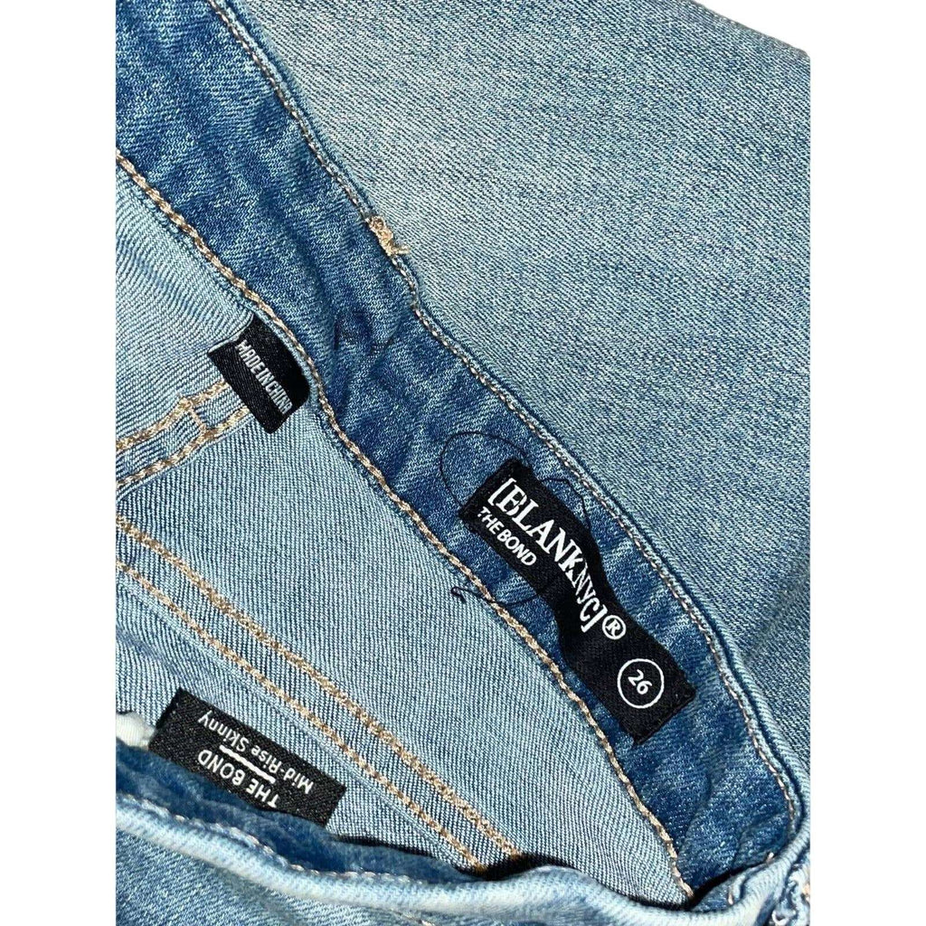 Blank NYC The Bond Mid Rise Skinny in Jersey Girls Distressed Jeans Size 26