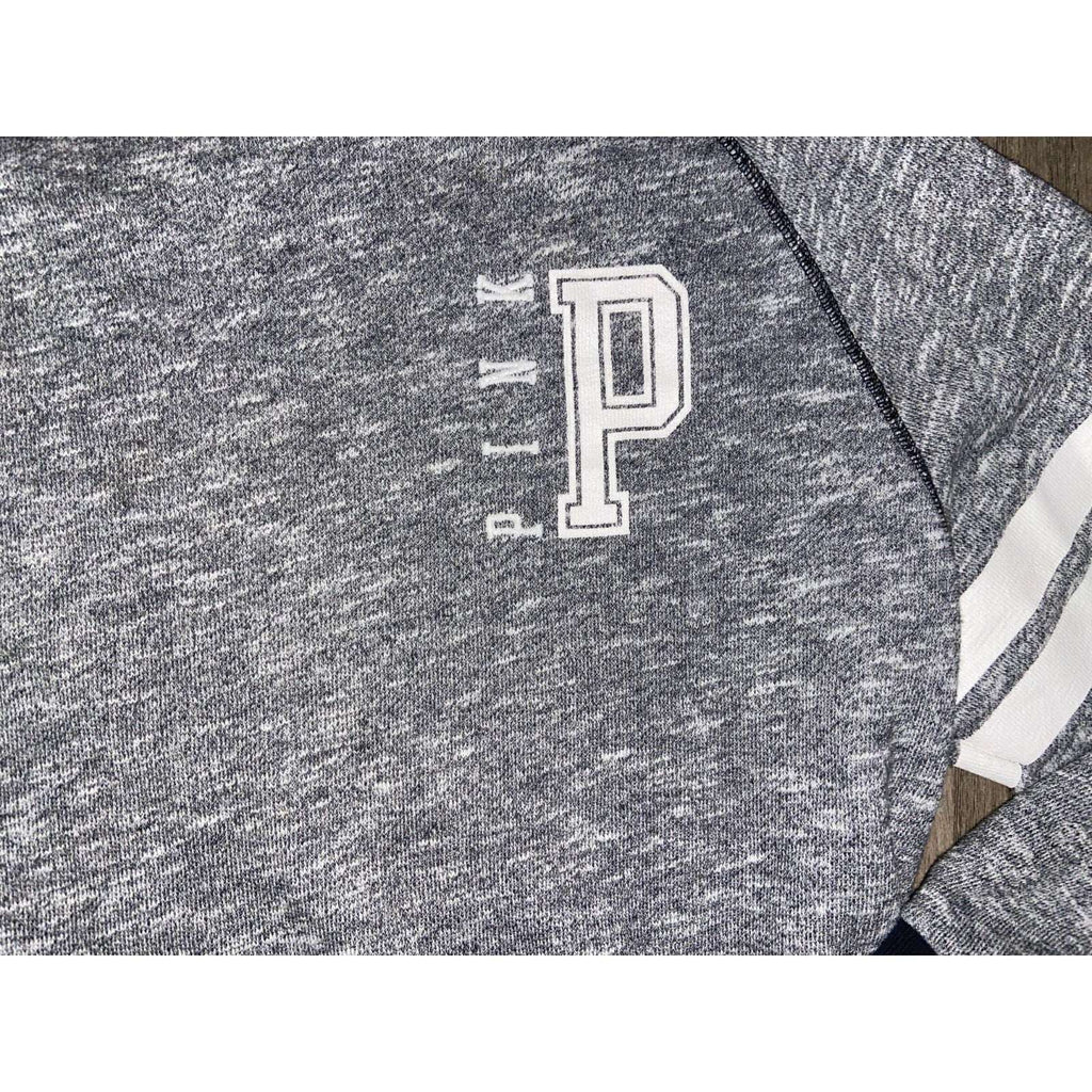 PINK Black White & Gray Varsity Pullover Style Sweater Sweatshirt Size S Small