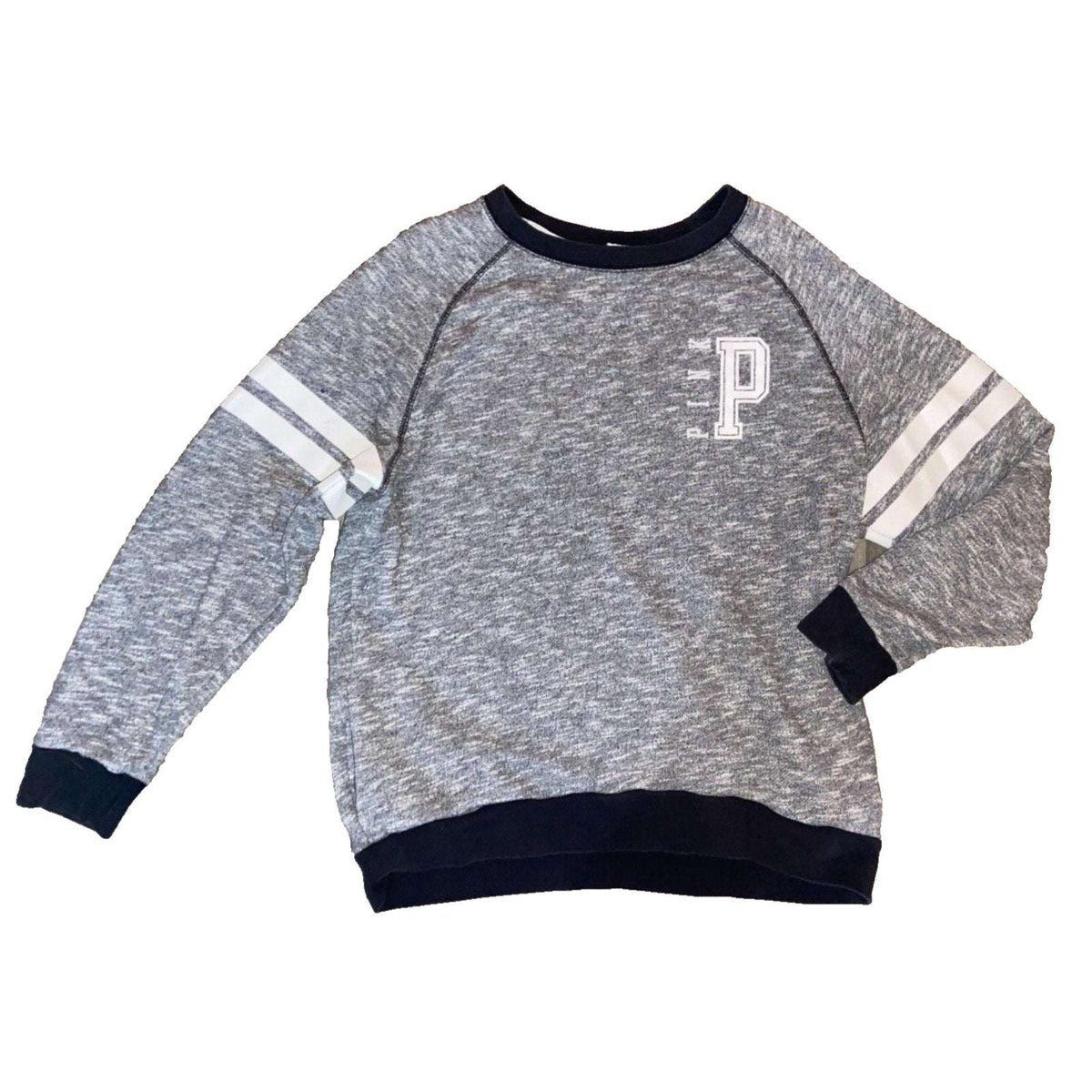 PINK Black White & Gray Varsity Pullover Style Sweater Sweatshirt Size S Small