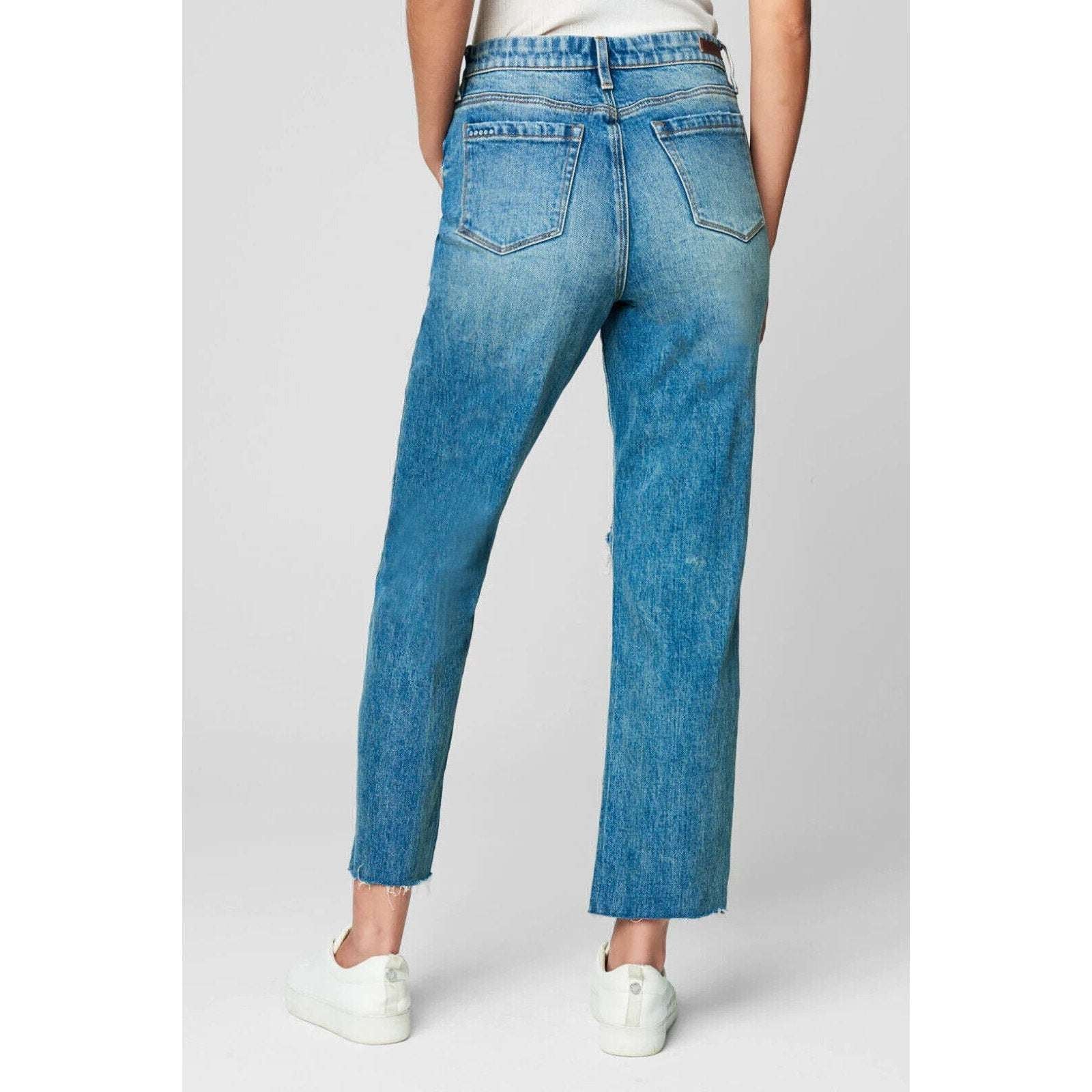BLANK NYC The Howard Mid Rise Ripped Loose Jeans in LIFE ROLLS ON Size 29