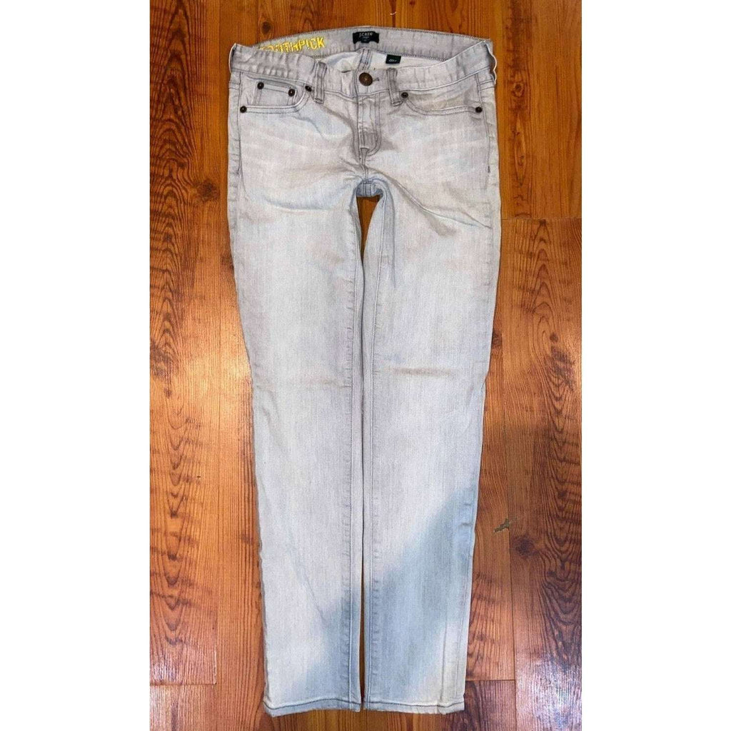 J.CREW Toothpick Gray Low Rise Skinny Straight Ankle Jeans Size 25