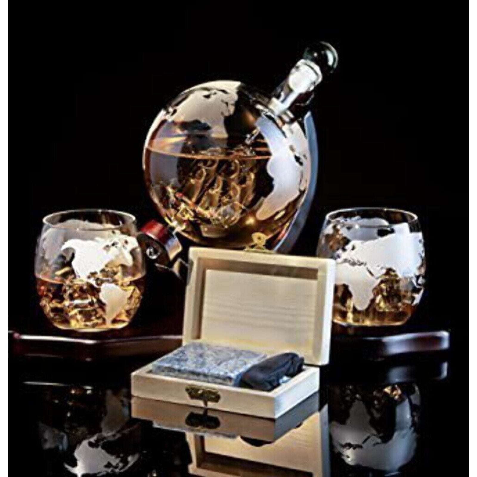 Sailing Whiskey & Wine Decanter Globe Chiller Stones & Glasses The Wine Savant