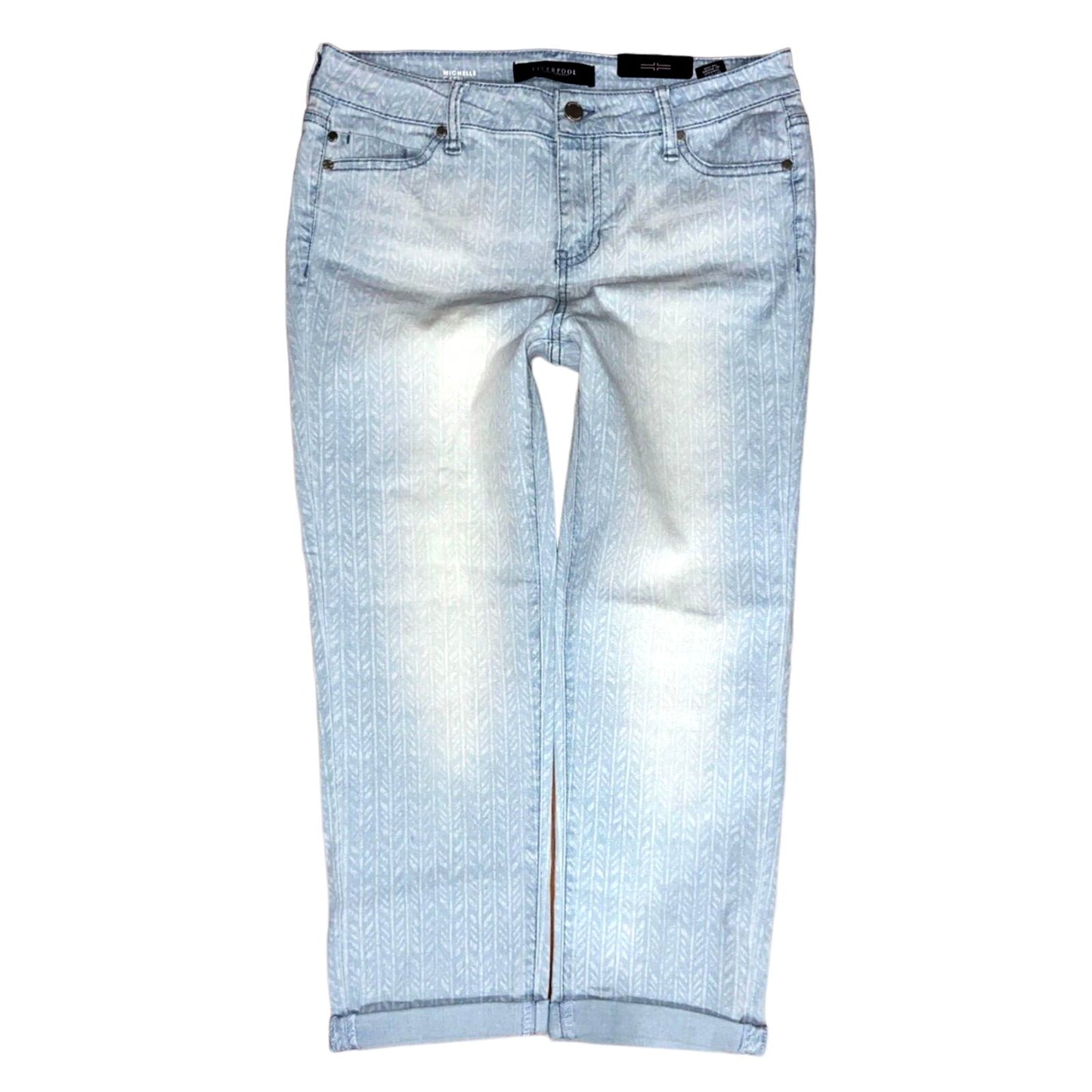 New! LIVERPOOL Michelle Capri in Super Bleach Blue Jeans Sz 10 / 30