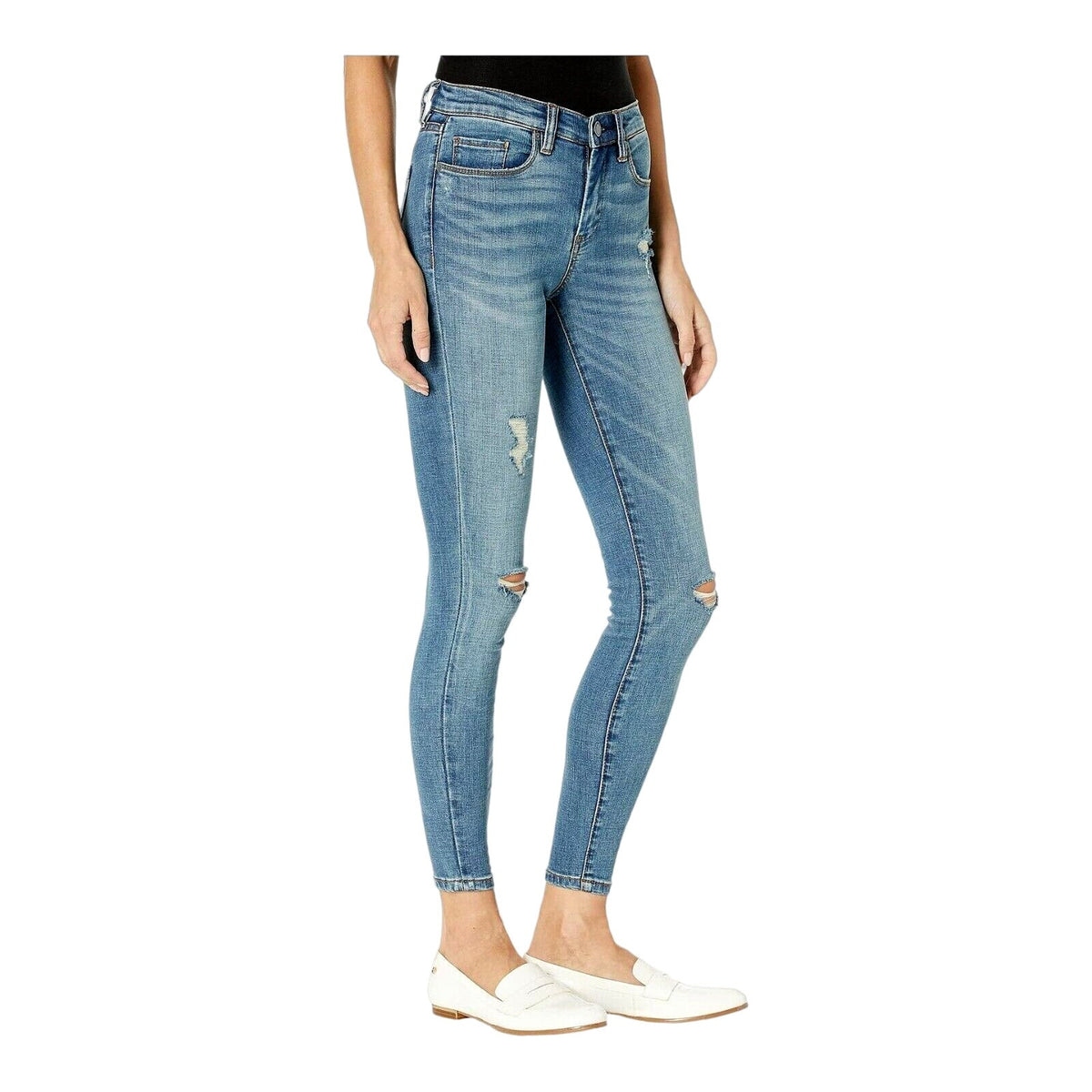 Blank NYC The Bond Mid Rise Skinny in Jersey Girls Distressed Jeans Size 26