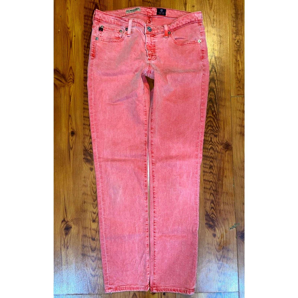 AG Adriano Goldschmied Red Fade The Stevie Straight Ankle Jeans Sz 28