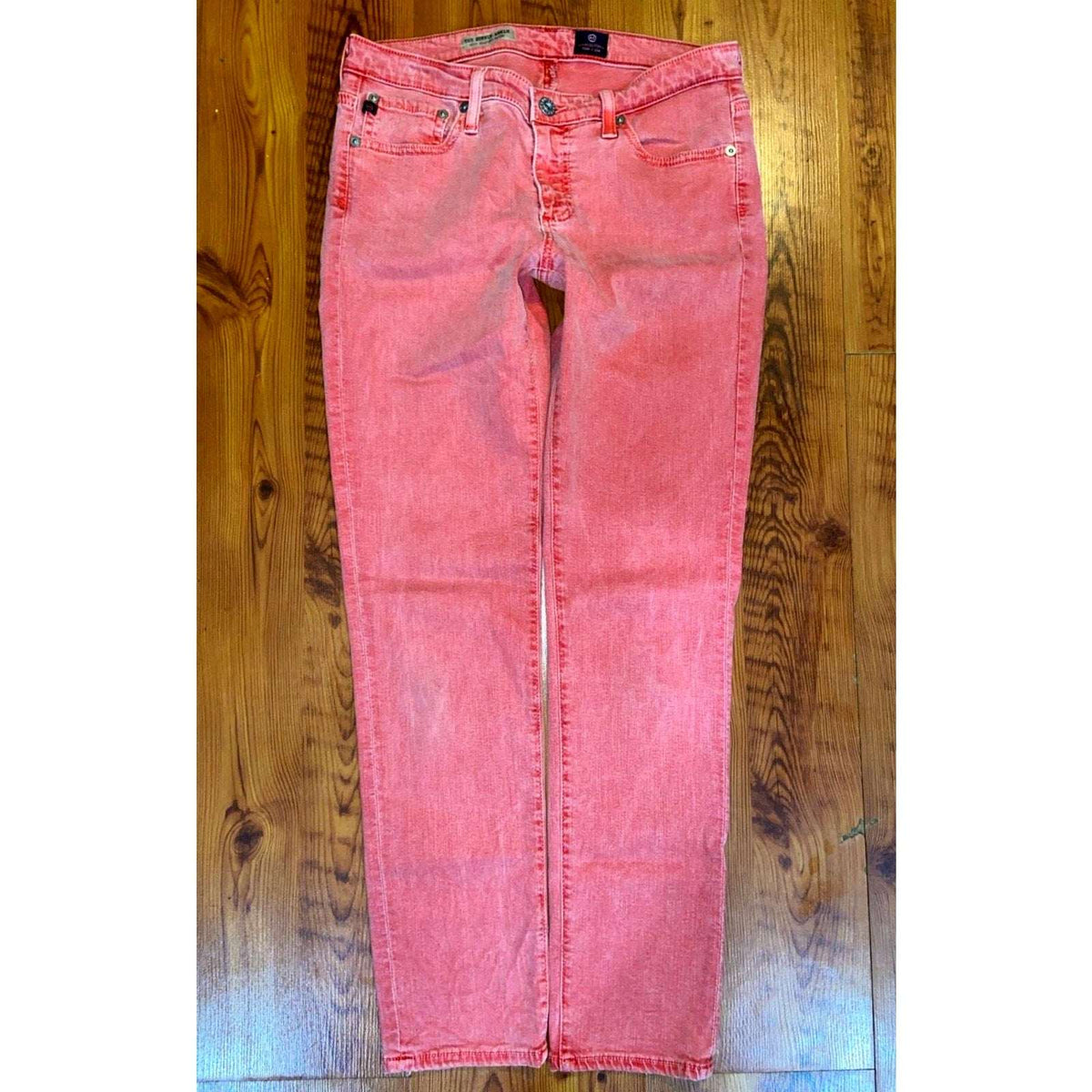 AG Adriano Goldschmied Red Fade The Stevie Straight Ankle Jeans Sz 28