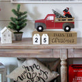 Wooden Countdown To Christmas Advent Calendar Red Truck Dog Calendar Farmhouse