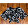 EUC! A. Calin by Flying Tomato Black & Metallic Kimono Sleeve Blouse Sz M
