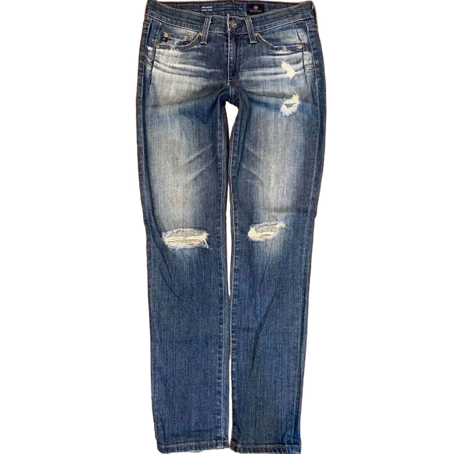 AG Adriano Goldschmied USA BEAU SLOUCHY Boyfriend Relaxed Distressed Jeans Sz 24