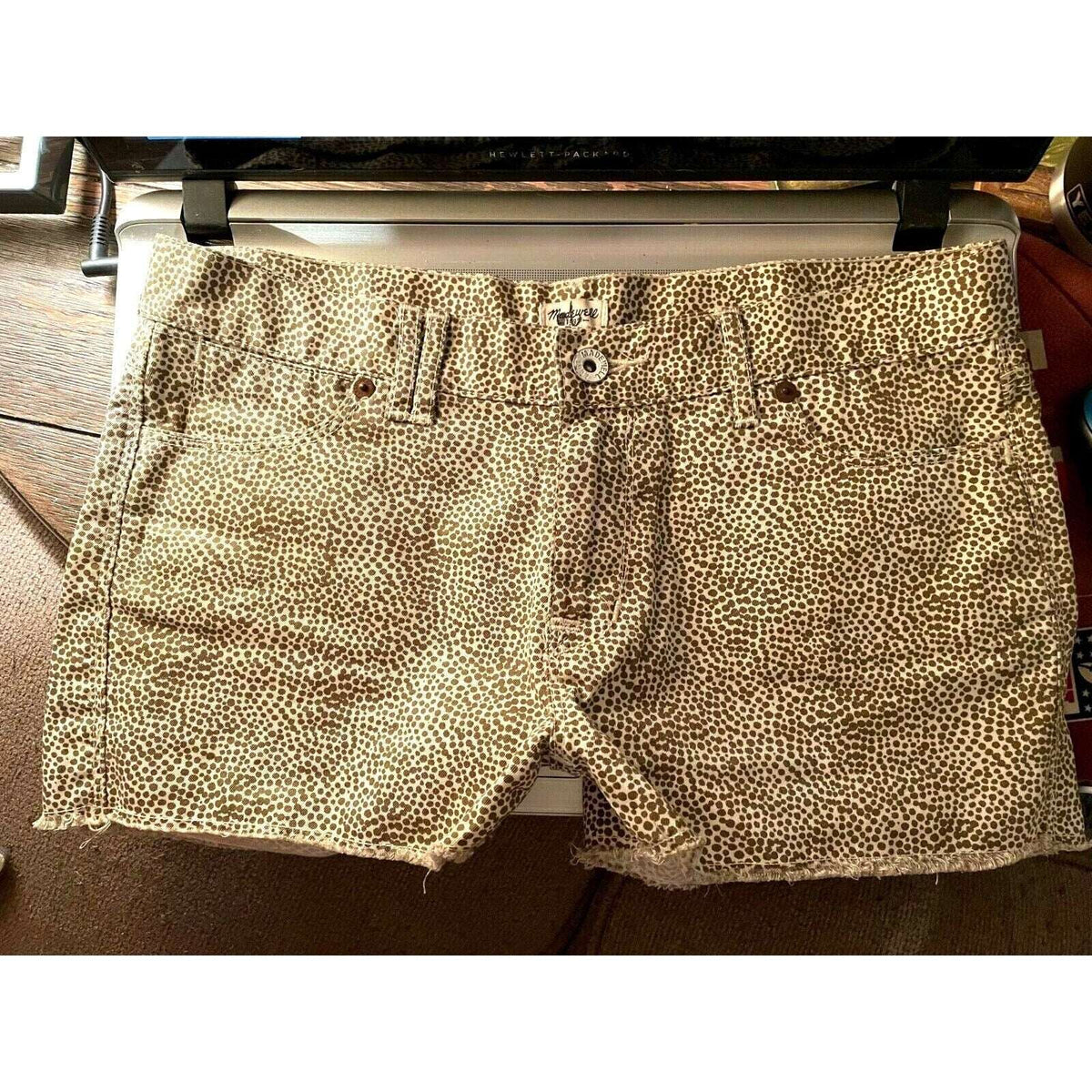 MADEWELL SAFARI DOT Raw Hem Cut Off Shorts Size 25