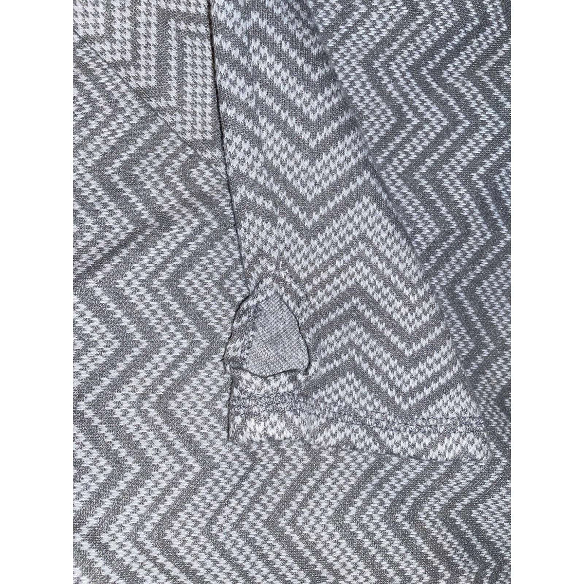 Eddie Bauer 1/2 Zip Gray Chevron Pullover with thumbholes Sz S (Small)