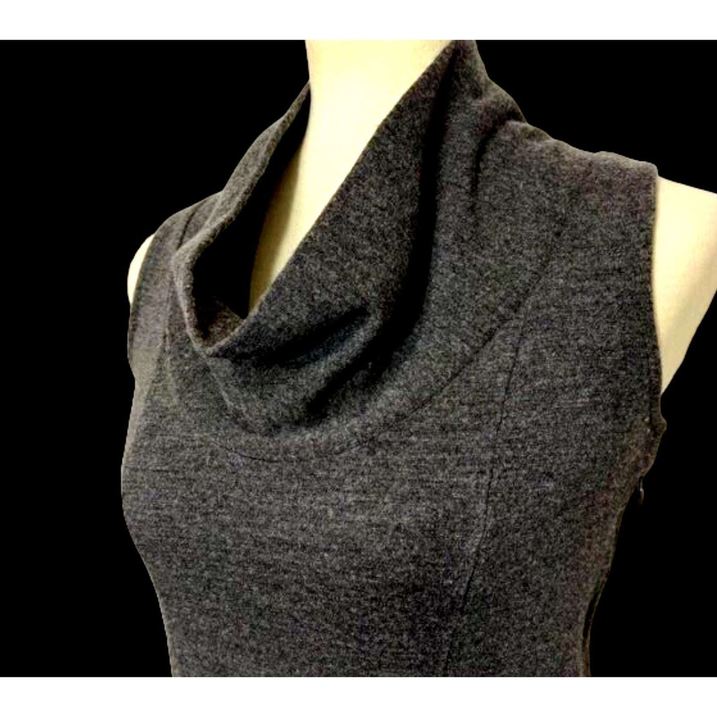 Ann Taylor Gray Cowl Neck Wool Blend Sleeveless Sheath Dress Women's Sz 6