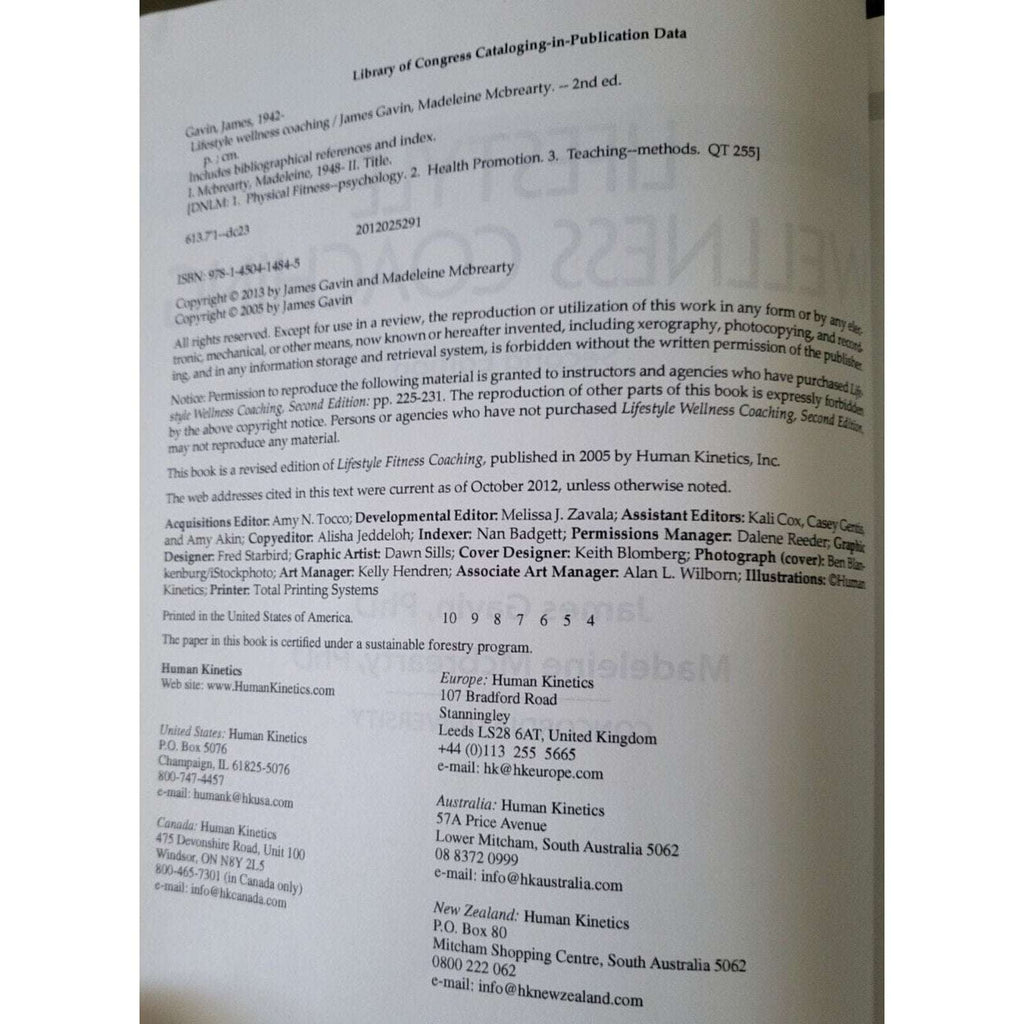 Lifestyle Wellness Coaching by Madeleine Mcbrearty and James Gavin (2013, Trade