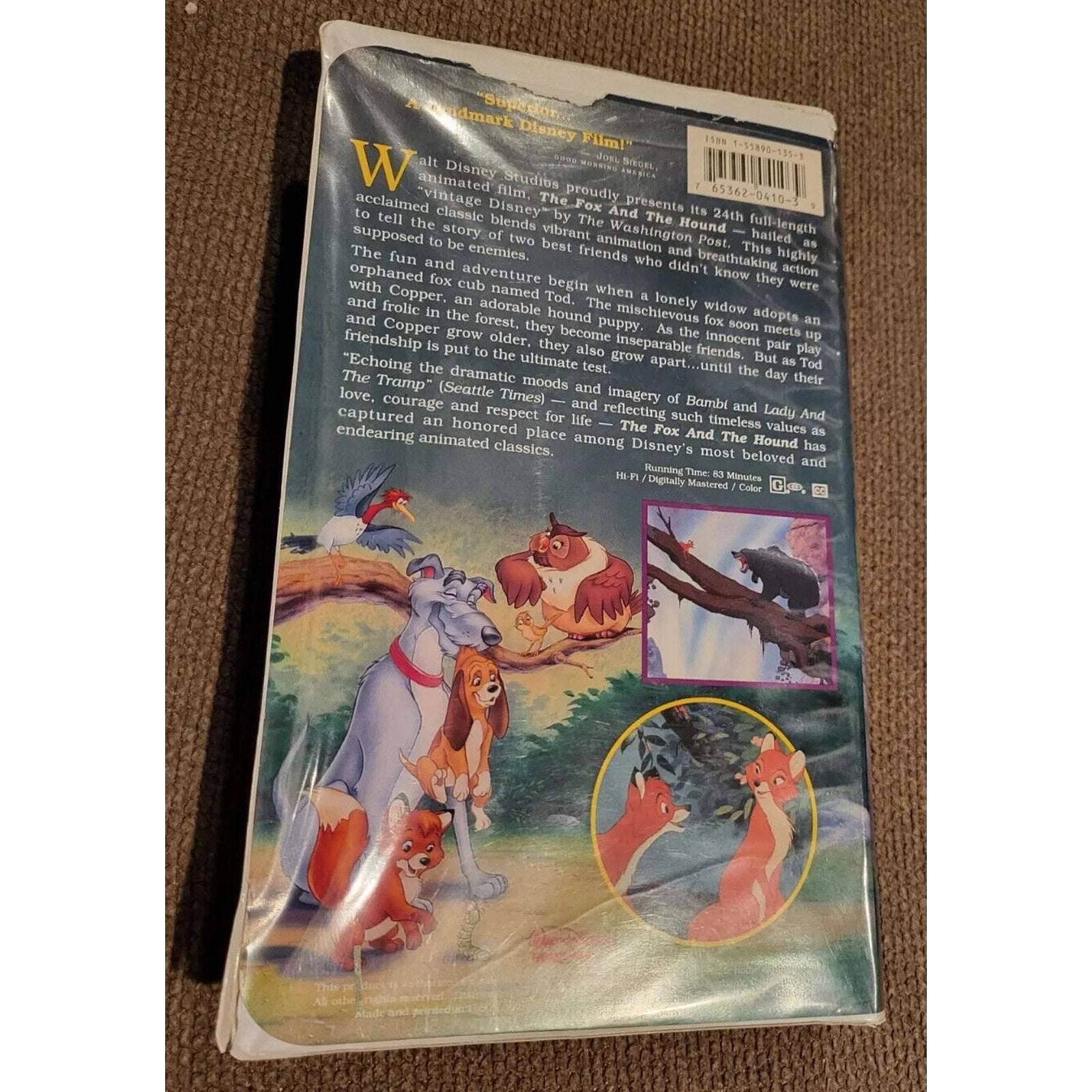 Walt Disney Classics The Fox & the Hound VHS ** Black Diamond Edition 1994 #2041