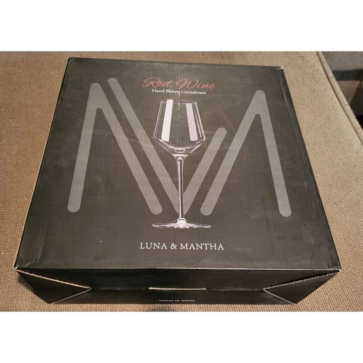 Luna & Mantha Premium Crystal Hand Blown , Long Stem Wine Glasses LM-1035 4 pcs