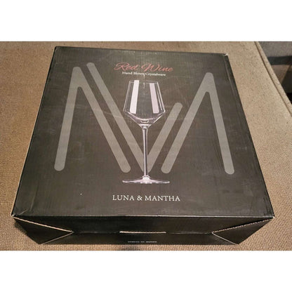 Luna & Mantha Premium Crystal Hand Blown , Long Stem Wine Glasses LM-1035 4 pcs