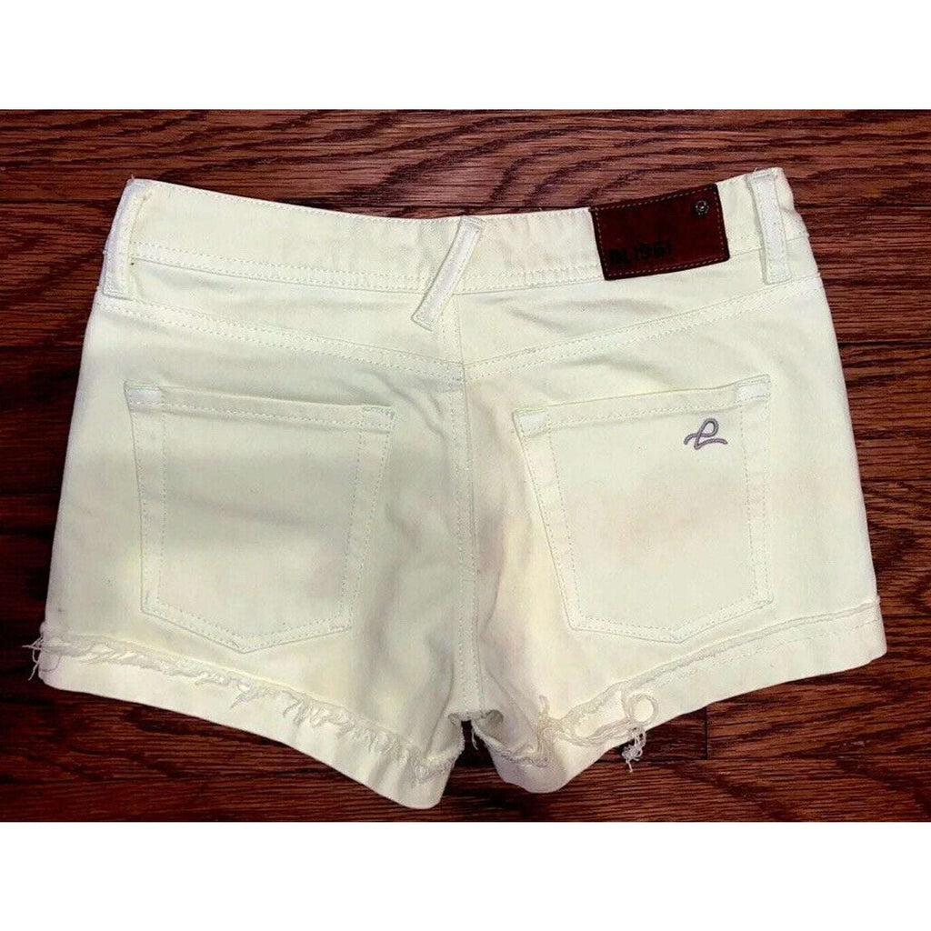 DL1961 CAMERON PIN UP SHORTS Yellow Cuffed Denim Shorts Sz 26
