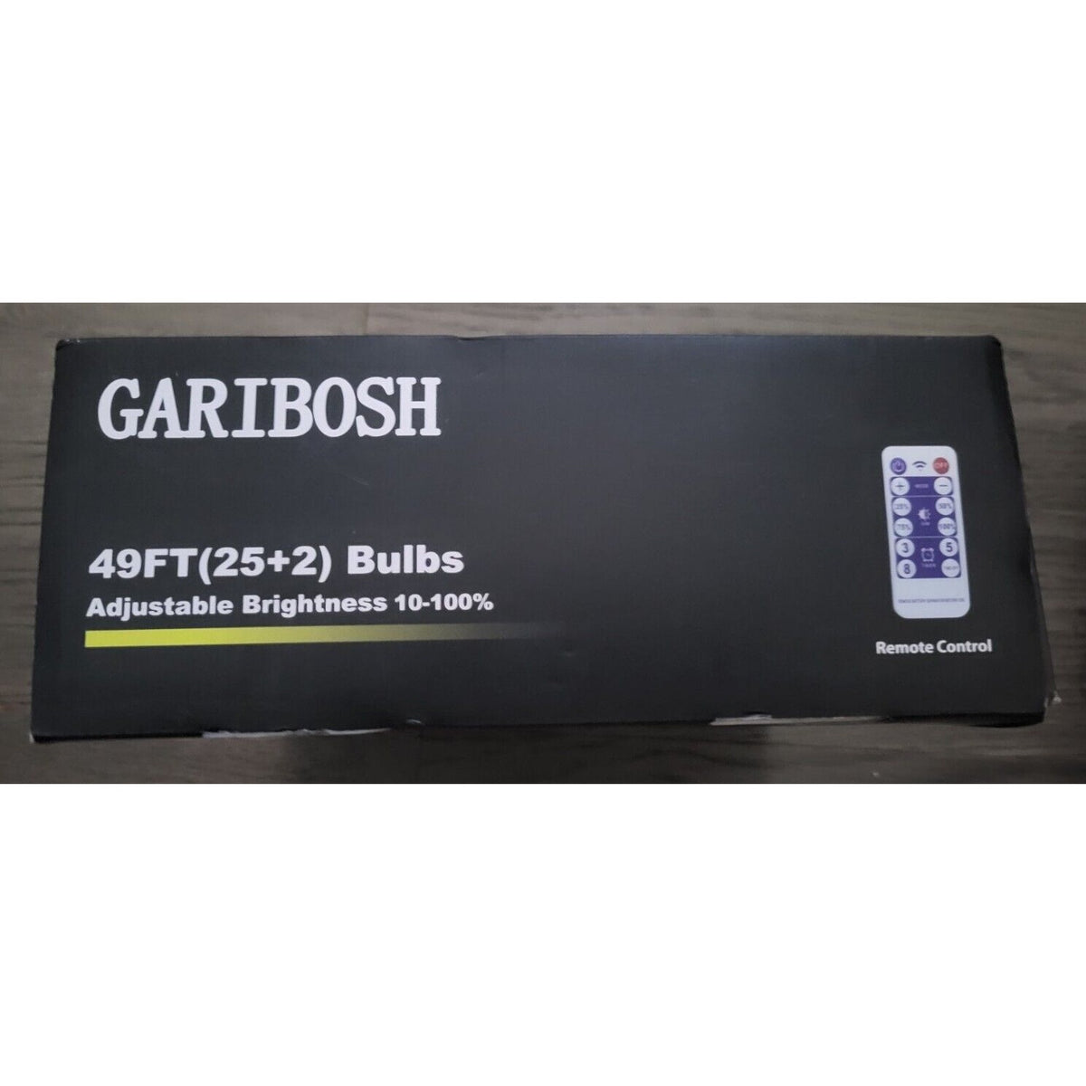 Garibosh Solar String Lights 49' G40 2200K Warm White w/Remote Adjustable Bright