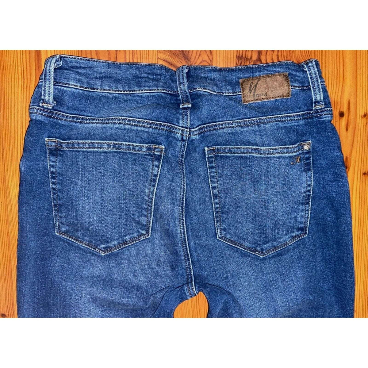 MAVI Niki High Rise Straight Leg Raw Hem Relaxed Distressed Crop Jeans Sz 27