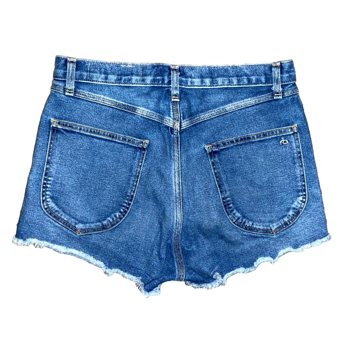 RAG & BONE Lou Blue Hill High Rise Snap/Button Fly Cut Off Denim Shorts Size 29